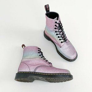 dr martens pink & purple pascal 8 eye boots